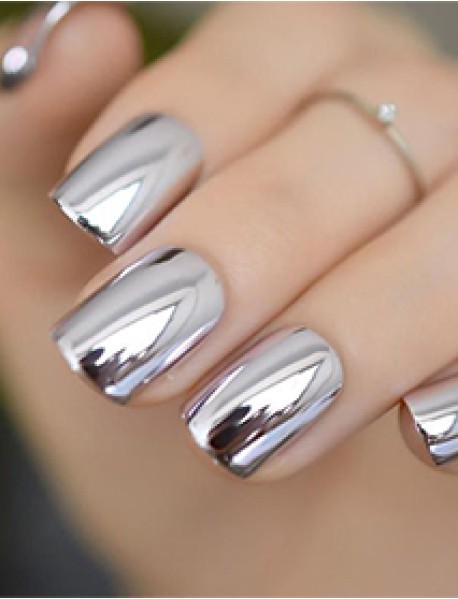 Chrome Nail Art Hand + Gel Polish