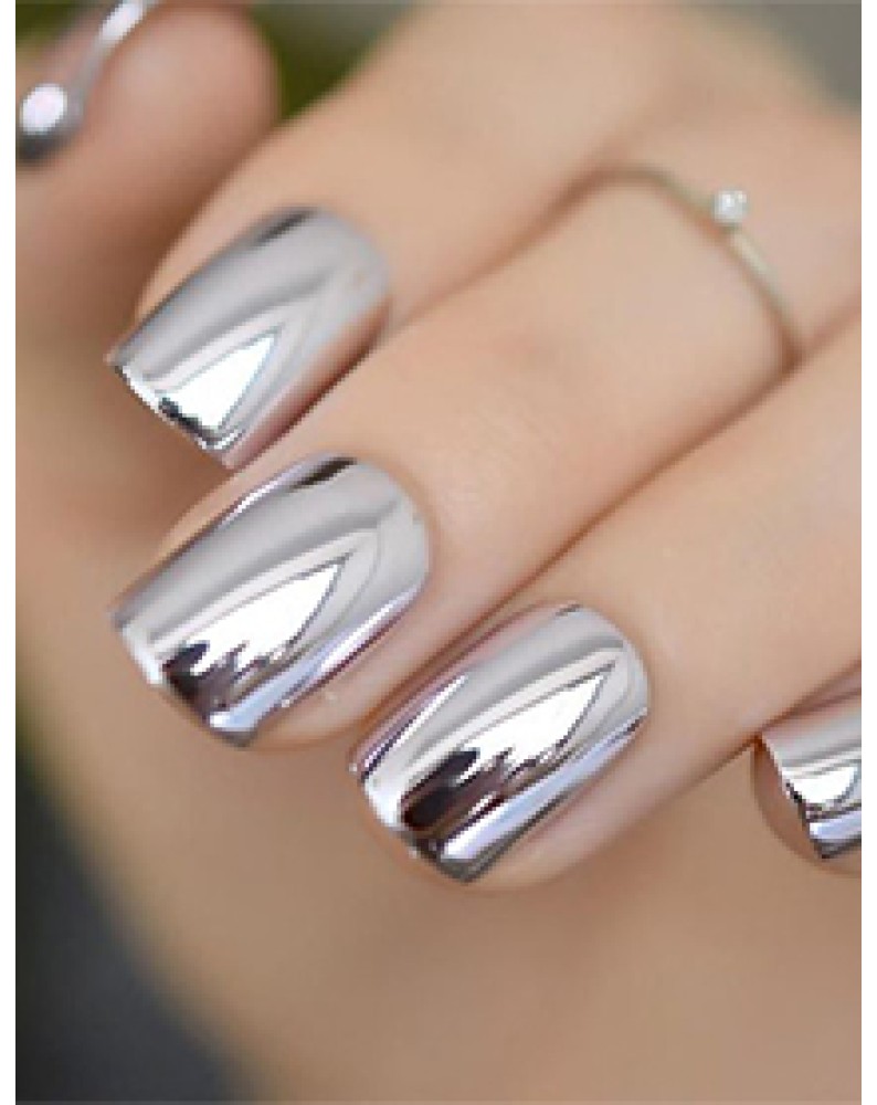 Chrome Nail Art Hand + Gel Polish